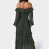 Long Sleeve Off the Shoulder Tiered Maxi Dress
